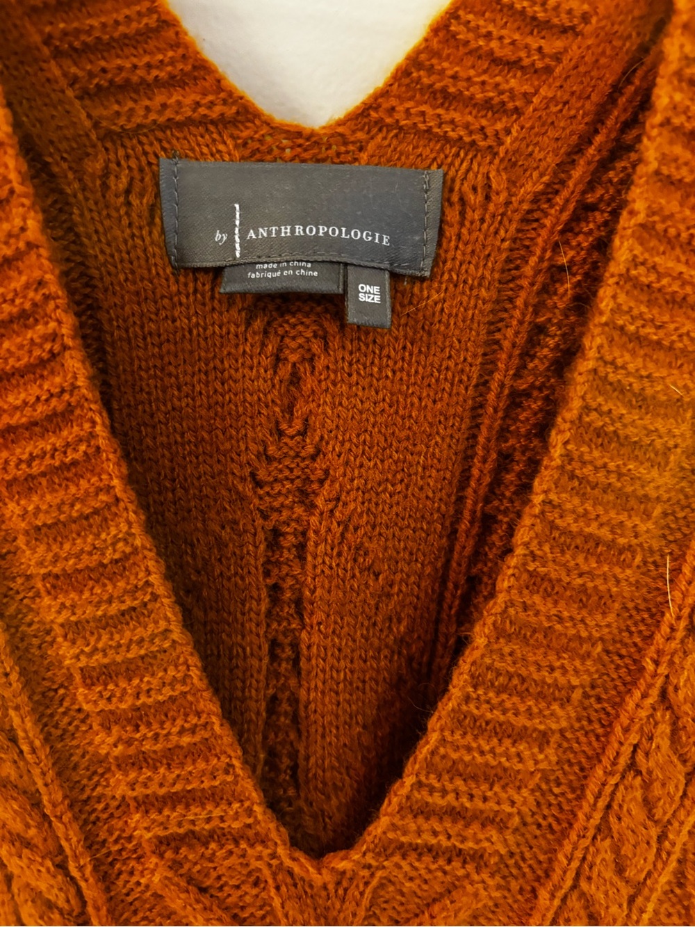 Anthropologie Cable-Knit V-Neck Vest in Mustard - NWOT - Picture 2 of 5